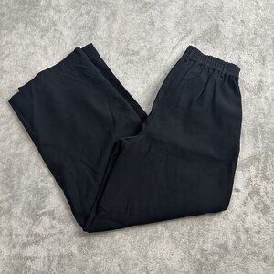 Christian Lacroix Pants Women Small Black Trouser Wide Leg High-Rise Rayon Blend